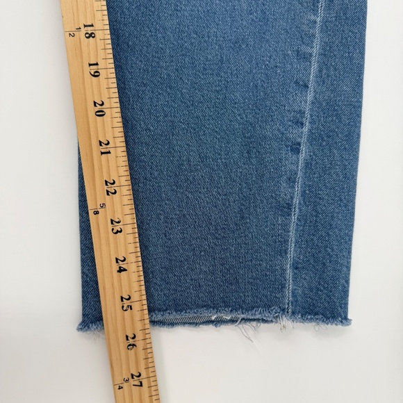 J Crew Jeans Women 34 Blue Essential Straight Button Fly Stretch Mid Rise Denim - Picture 9 of 11